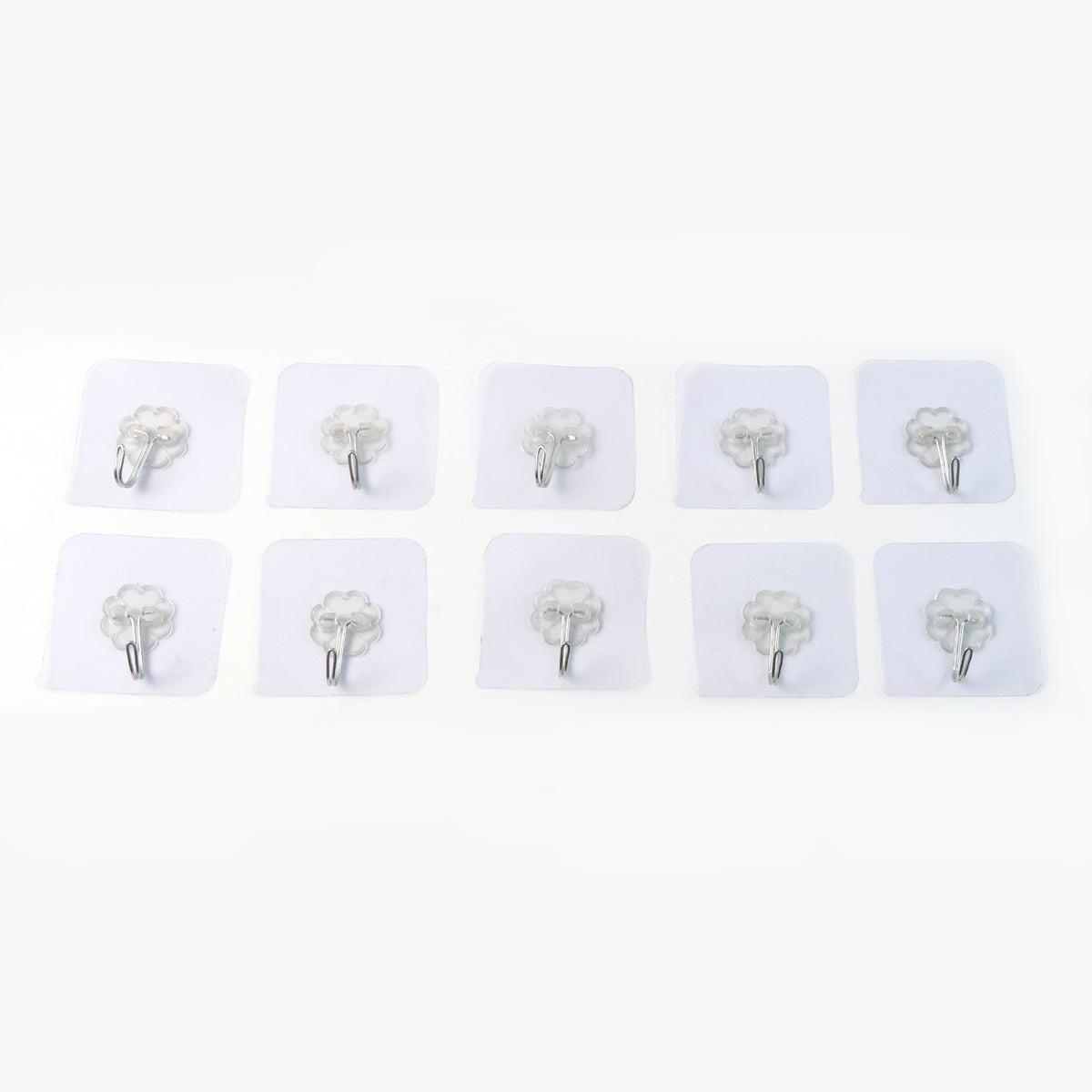 Heavy Duty Flower Adhesive Wall Hooks - (10 Pc  Set)