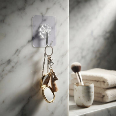 Transparent Adhesive Wall Hooks – 10 Pc Set